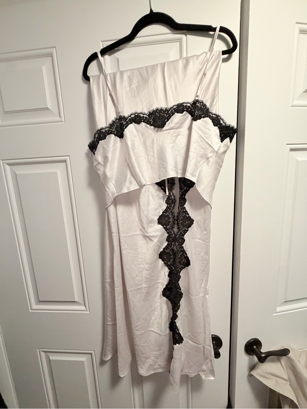 Victoria's Secret Dream Angels Satin Lace-Trim Cropped Top & Slip Skirt Set